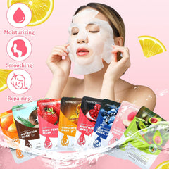 Pack Of 4 | Fruit Moisturizing Brighten Facial Sheet Masks