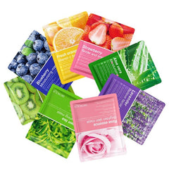 Pack Of 4 | Fruit Moisturizing Brighten Facial Sheet Masks