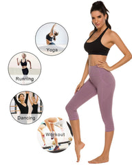 Women's Capri Yoga Pants High Waist with Pockets for Workout